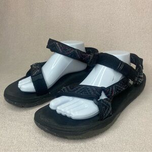 Teva Hurricane Sport Sandals-Men’s 10-Black-Graphic Aztec Pattern-Summer-Outdoor